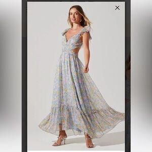 ASTR primrose floral maxi dress
